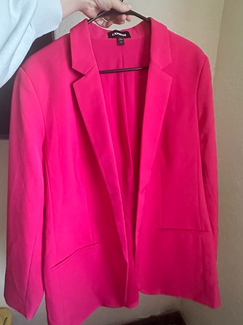 Express Women's Bright Pink Open Blazer